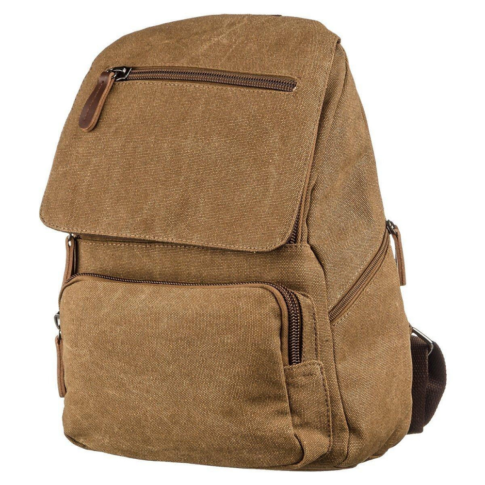 Компактний жіночий текстильний рюкзак Vintage 20196 Коричневий Київ - фото 1