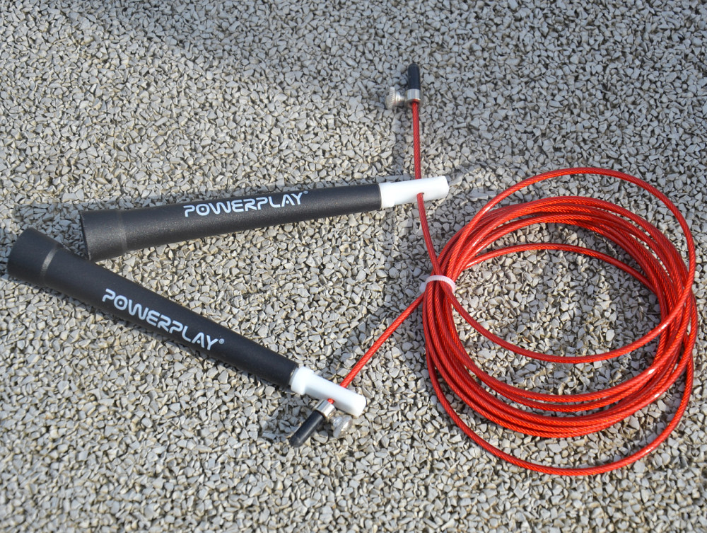 Скакалка швидкісна спортивна PowerPlay 4202 Ultra Speed Rope Червона (2,9m.) Київ - фото 10