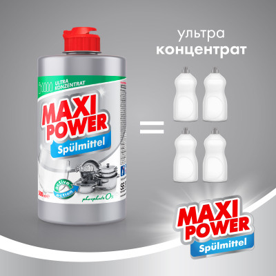 Средство для ручного мытья посуды Maxi Power Платинум 500 мл (4823098411949) Винница - изображение 4