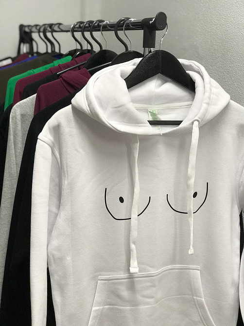 Жіноча толстовка/ худі unisex з принтом грудей. Чернівці - фото 3