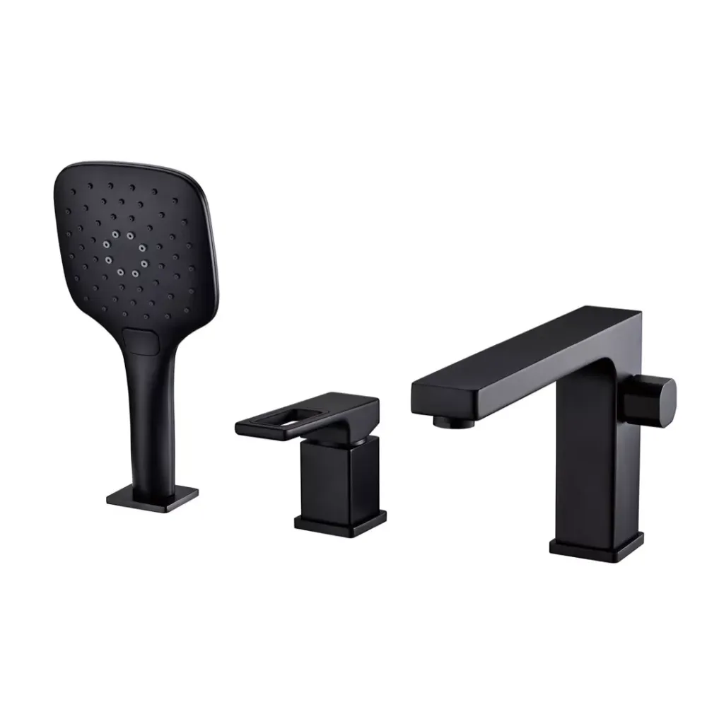 Смеситель на борт ванны GAPPO G1117-6 черный Киев - изображение 1