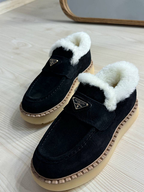 Черевики жіночі Hengji 69-2 лофери замшеві на хутрі чорні, 40, 25 см Київ - фото 9