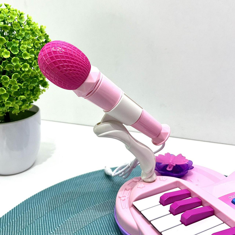 Піаніно синтезатор музичний зі стільчиком 25 клавіш з MP3 мікрофоном та регулятором гучності Рожевий (J92-01) Чернігів - фото 9