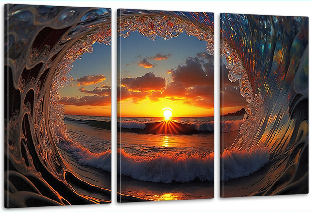 Модульная картина в гостиную / спальню  Морські хвилі    ART-117_3A Киев - изображение 1