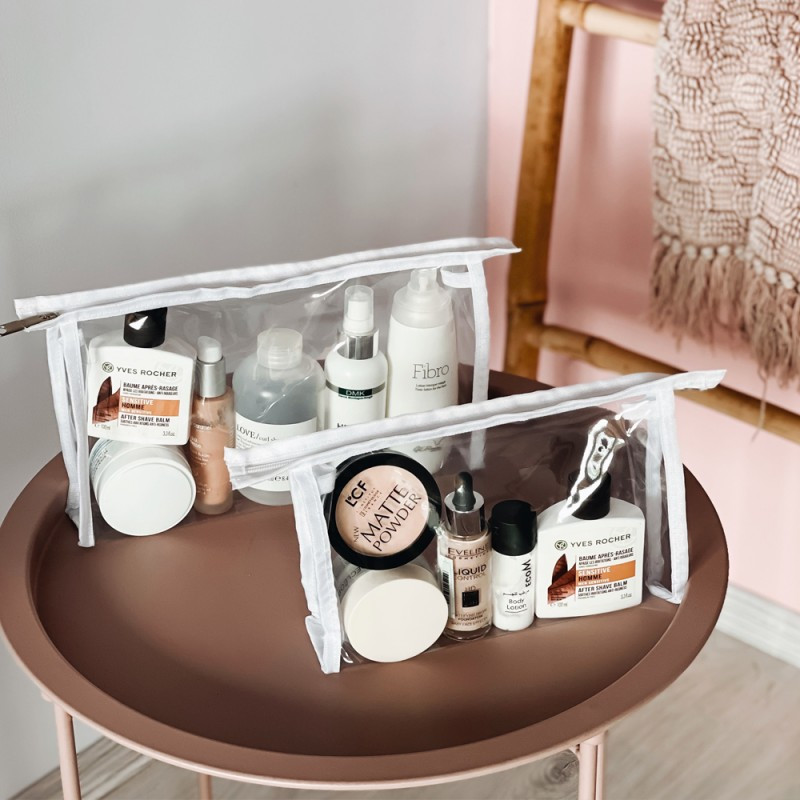 Набір силіконових косметичок трапецій 2шт (Білий) Суми - фото 1