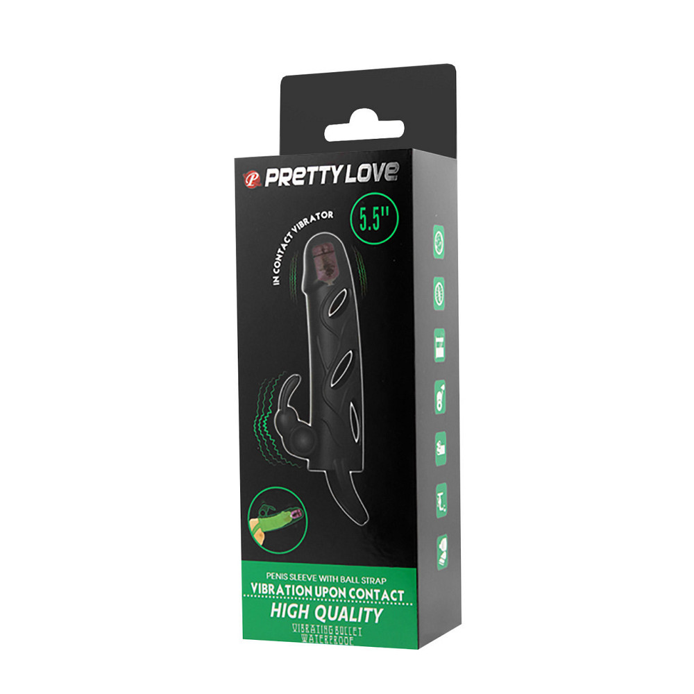 Вибронасадка на пенис PRETTY LOVE Penis Sleeve чёрная, 12 х 3.3 см Sex Aura Киев - изображение 10