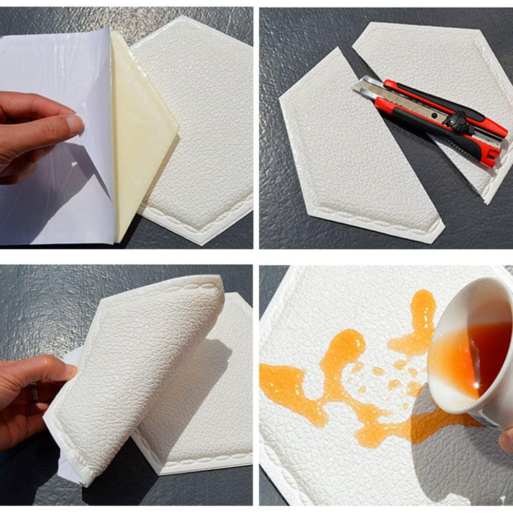 Декоративний самоклеючий шестикутник під шкіру 200x230мм Зелений (1102) SW-00000742 Київ - фото 10