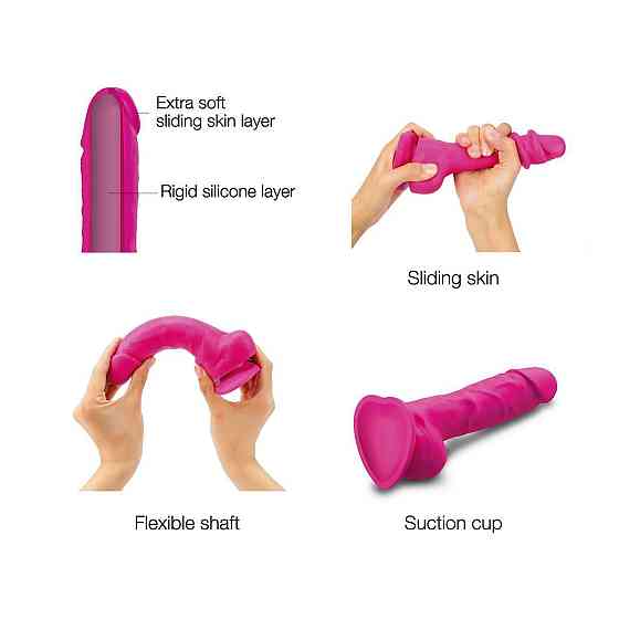 Реалістичний фалоімітатор Strap-On-Me Sliding Skin Realistic Dildo Fuchsia S, ефект рухливої шкіри Sex Aura Київ