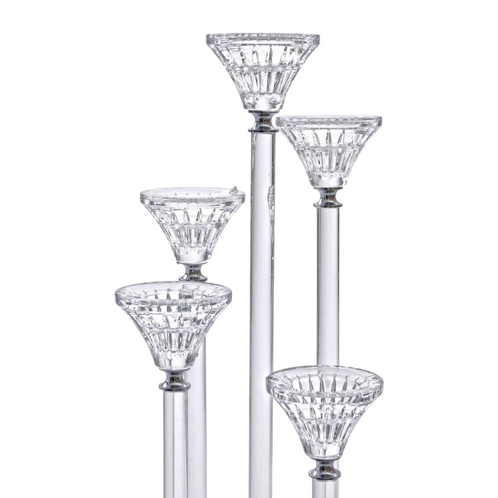 Yiwu Підсвічник скляний на 5 свічок 16×37.5 см підсвічник декоративний прозорий на ніжці HP-4-1 Киев - изображение 3