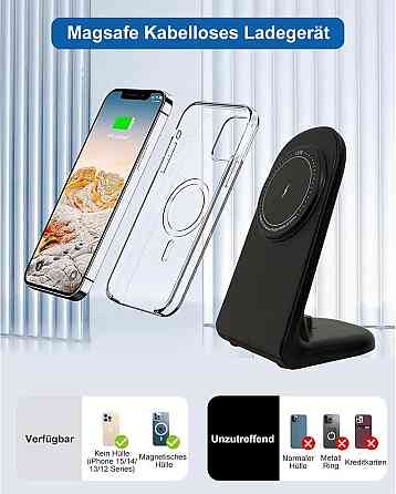 Беспроводная зарядная станция 2в1 с MagSafe, зарядка для телефона и наушников iPhone, AirPods, Samsung 15Вт Киев