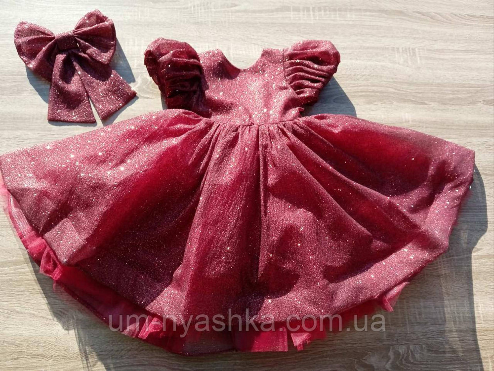 Бордовое платье пышное с блестками Кривой Рог - изображение 2