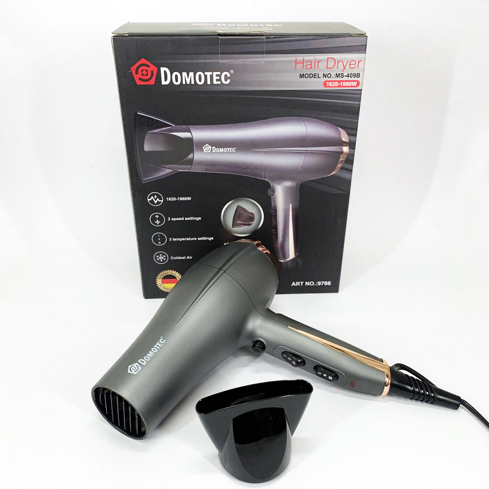 Дорожній фен для волосся Domotec, Фен з регульованою швидкістю і температурою Жіночий для волосся BK-13 Львів - фото 20