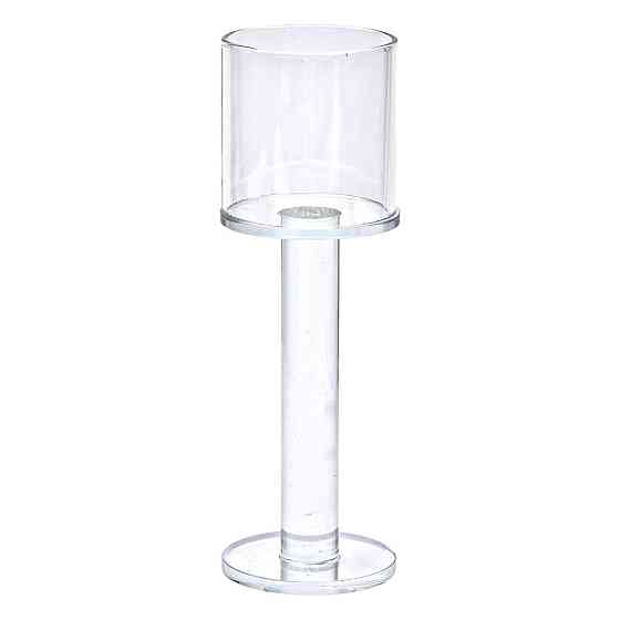 Декоративный стеклянный подсвечник на высокой ножке Киев