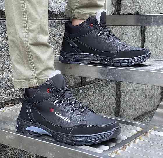 Ботинки ЗИМНИЕ Мужские Кроссовки на Меху Чёрные (размеры: 40) Видео Обзор Днепр