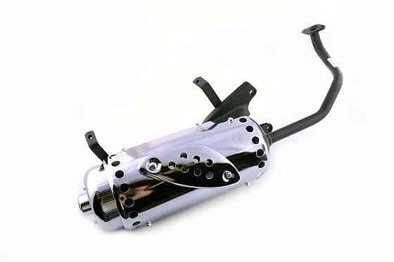 Глушник скутер 4 Т Китай 125/150 (+ коліно під 12) (накладка хром) Мукачево