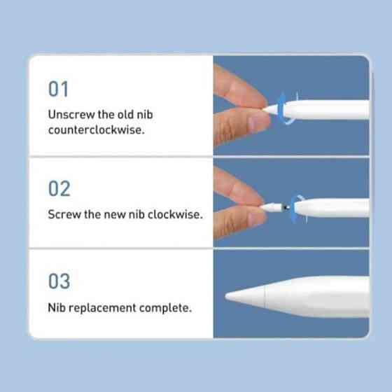 Змінні наконечники для стилуса Baseus Smooth Writing Capacitive Stylus Tips Moon White（2pcs） Одеса