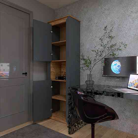 Пенал открытий Эверест Нордик-600 Графит + Дуб крафт золотой (DTM-5534) Днепр