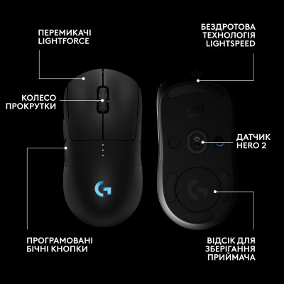 Мышка Logitech G Pro 2 Lightspeed Wireless Black (910-007295) Винница - изображение 12
