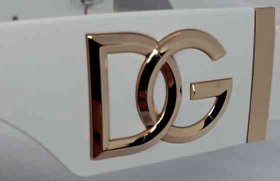 Брендовые модные женские очки белые линзы бежево золотые. Киев