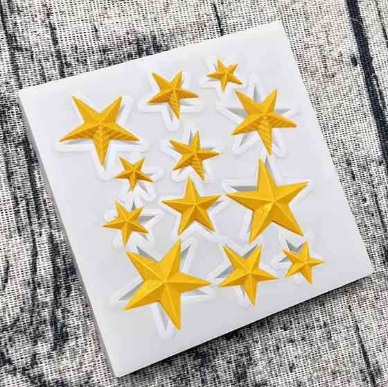 Молд силиконовый Звездочки 8 на 8 см серый Киев