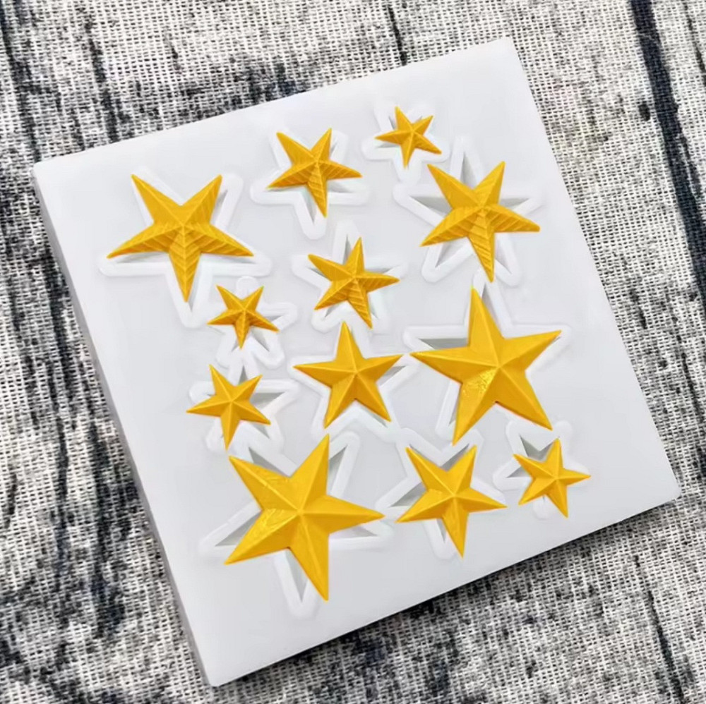 Молд силиконовый Звездочки 8 на 8 см серый Киев - изображение 4