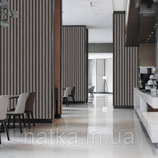 Шпалери вінілові на флізеліні AdaWall Omega1.06х10 смуги 3д під стінову панель чорні 23211-3 Київ - фото 8