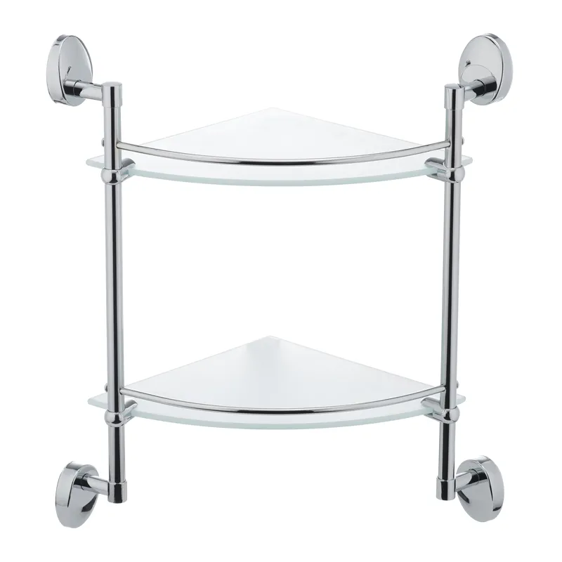 Угловая стеклянная двухъярусная полка для ванной Zerix LR3307-2 (LL1436) Харьков - изображение 1