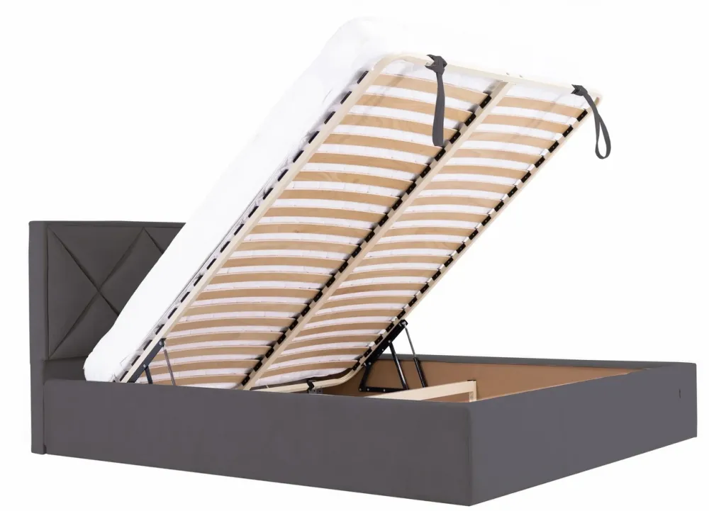 Кровать Двуспальная Leeds Comfort 160 х 190 см Мисти Dark Grey С подъемным механизмом и нишей для белья Темно-серый Киев - изображение 6