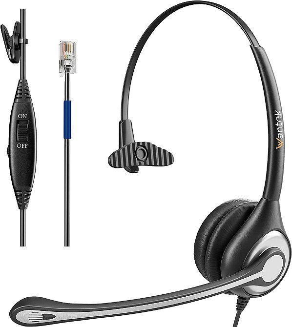 Провідна телефонна гарнітура навушники Wantek A600 RJ9, 3.5, usb, 2.5 Луцк - изображение 1