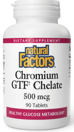 Хром хелат Natural Factors Chromium GTF Chelate 500mcg 90 таб Киев
