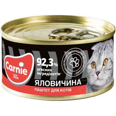 Паштет для кошек Carnie мясной с говядиной 100 г (4820255190365) Винница