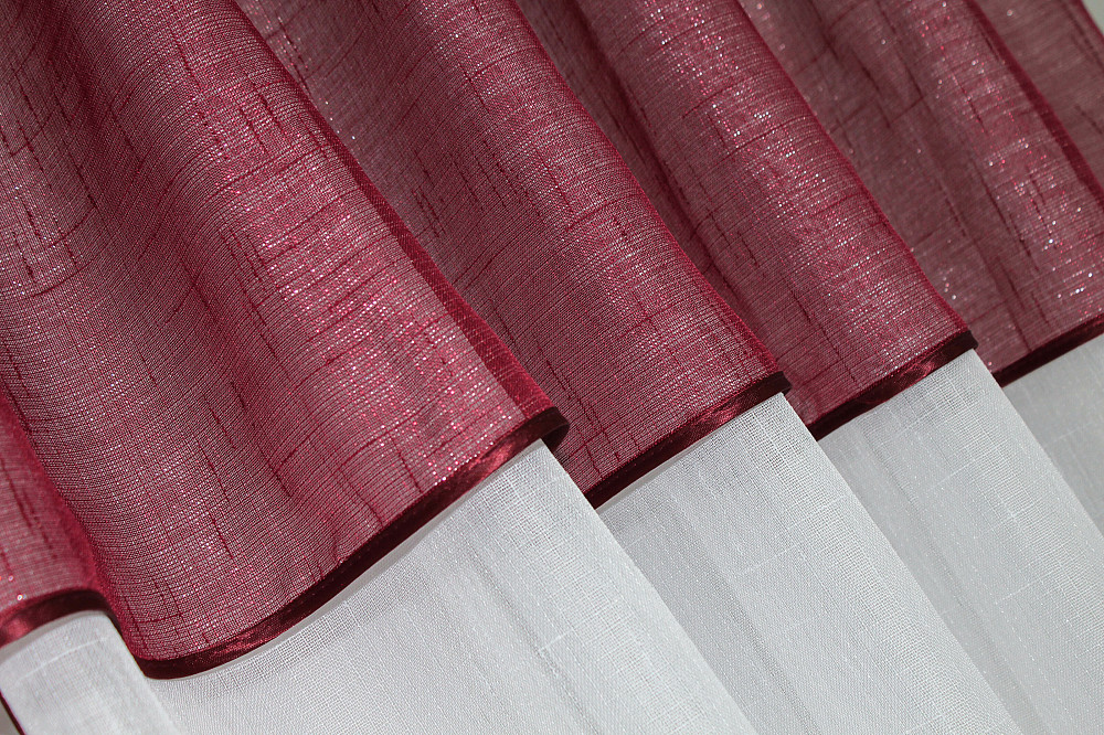 Кухонный комплект, шторки с ламбрекеном и подхватами цвет бордовый с белым 073к 59-292 Киев - изображение 4