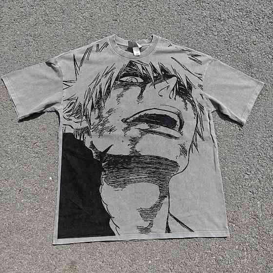 Футболка мужская с принтом аниме Блич Аниме Икхиго Джумбо оверсайз (S/M/L) Черний Днепр