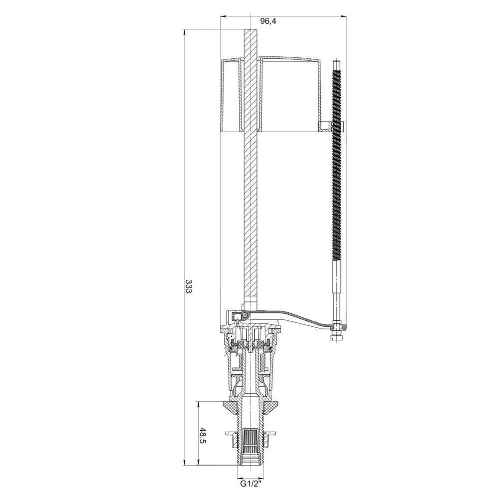 Клапан заполнения бачка унитаза OPTIMUM с нижним подключением и пласт. резьбой1/2″ OPTI 0107 (000031457) Киев - изображение 4