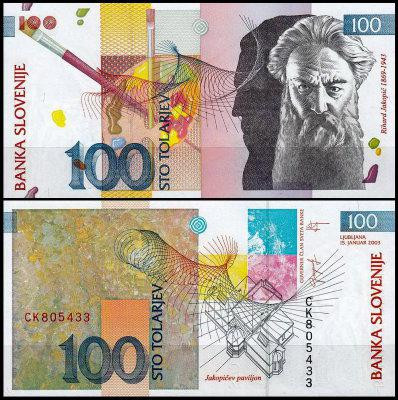 Словенія/Slovenia 100 Tolarjev 2003 Pick 31 UNC Полтава - фото 1