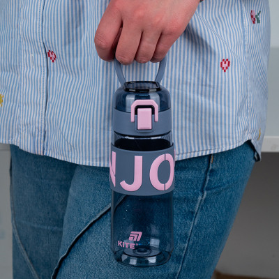 Пляшка для води Kite 550 мл сіро-рожева (K25-1232-2) Вінниця - фото 6