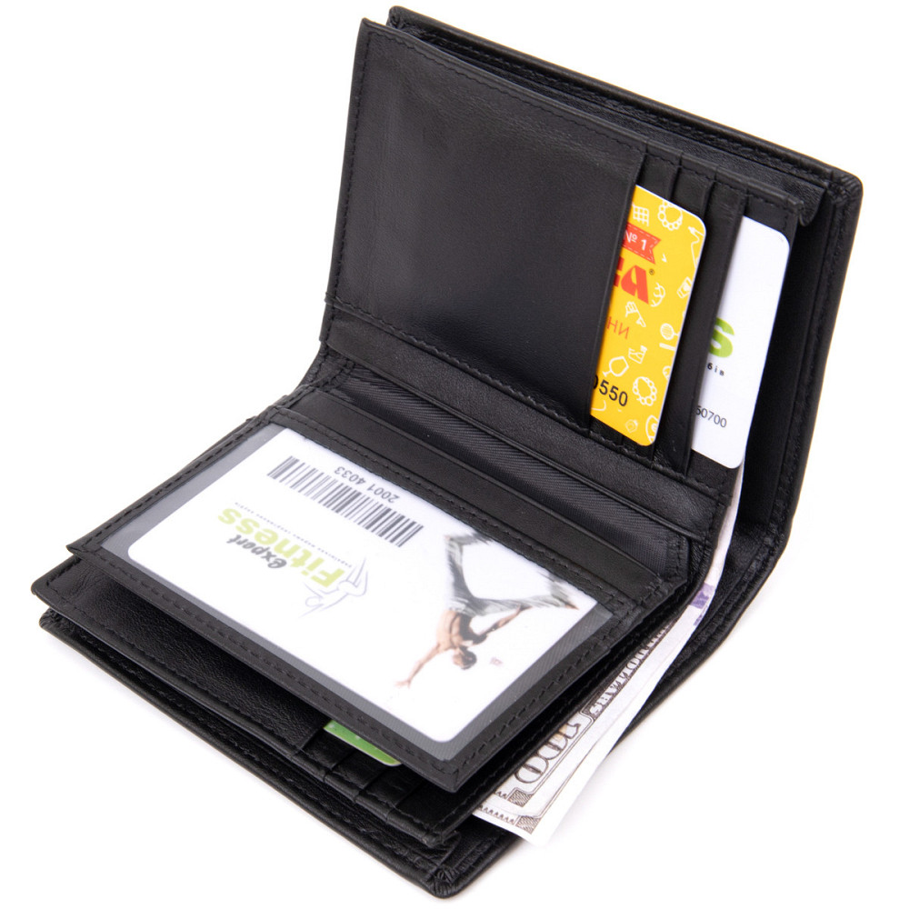 Портмоне-картхолдер унісекс Чорне (Vintage) Київ - фото 1