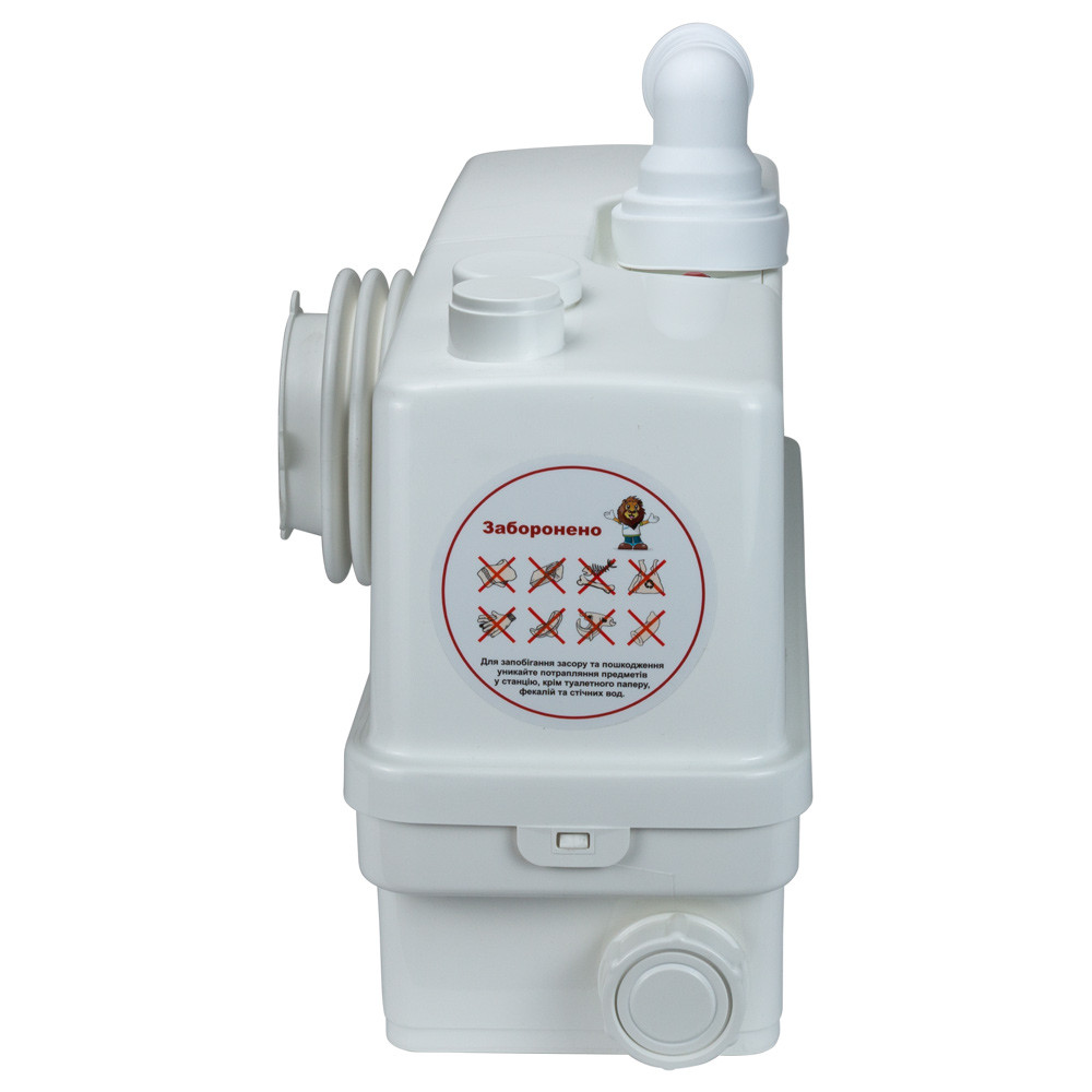 LEO Станция канализационная 0.6кВт Hmax 8.5м Qmax 110л/мин 3 входа + фронтальный вход 90мм LEO Киев - изображение 2