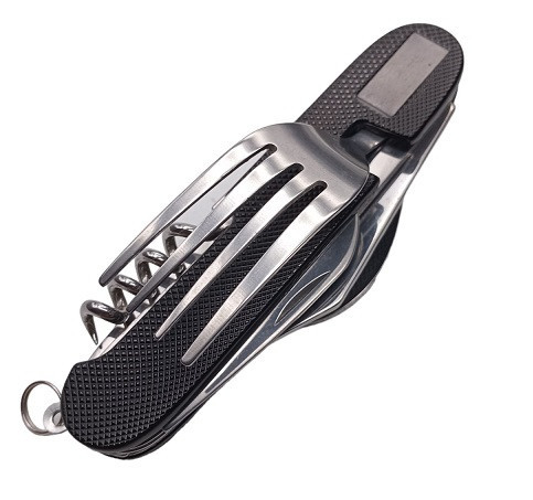 Туристичний столовий прилад 706 ALL чорний середній Дніпро - фото 1