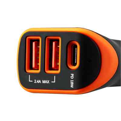 Зарядное устройство Canyon Universal 3xUSB car adapter Black+Orange (CNE-CCA08BO) Винница