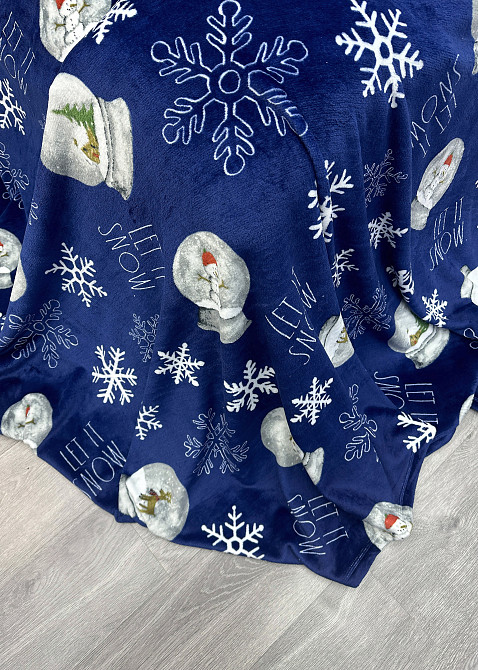 Плед-покривало Decorator WellSoft 150х210 см з різдвяним принтом Синій (87-171) Київ - фото 8