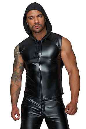 Чоловіча безрукавка з капюшоном Noir Handmade H062 Hooded Shirt, M, мокрий ефект Sex Aura Київ