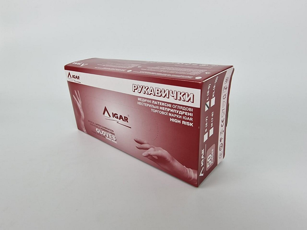 Резиновые перчатки Амбулатория 50 шт размер L(1 пач) Харків - фото 2