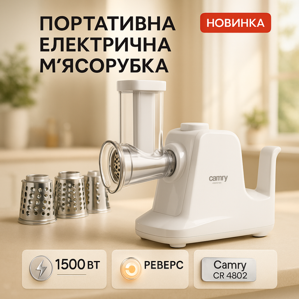 Функціональна м'ясорубка з насадками Camry CR 4802 1500Вт WZ-38 Львів - фото 17