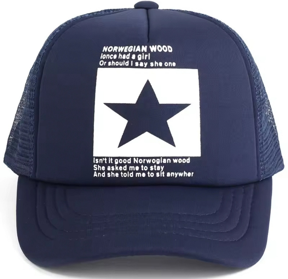 Кепка летняя в сеточку с принтом звезда для мужчин и женщин 54-60 синий Киев - изображение 3