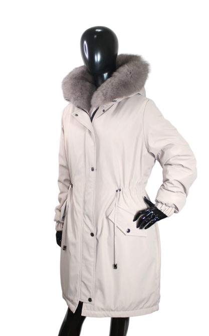 Парка жіноча з хутром песця Бежевий р44 95см Харків - фото 6