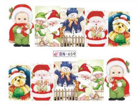 Новогодние наклейки на ногти BN-659 Киев