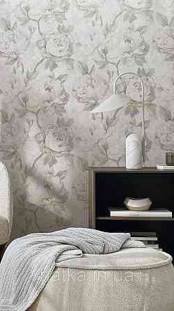 Шпалери метрові вінілові на флізеліні A.S.Creation Flowers Symphony 1.06x10 м під штукатурку оливкові сірі 79071-5 Київ