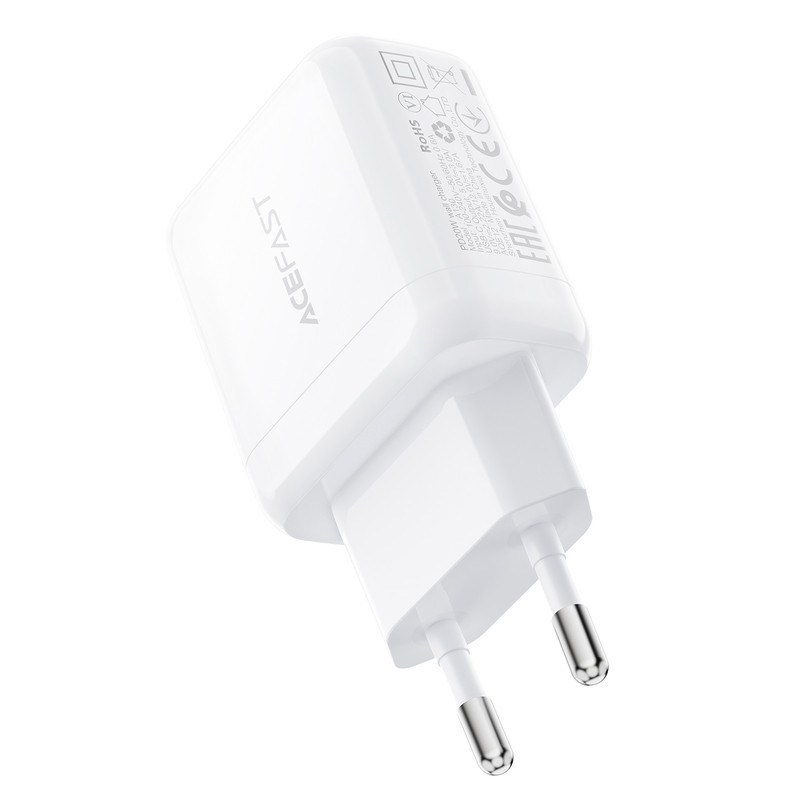 Сетевое зарядное устройство ACEFAST A130 PD20W single USB-C charger White Одесса - изображение 3