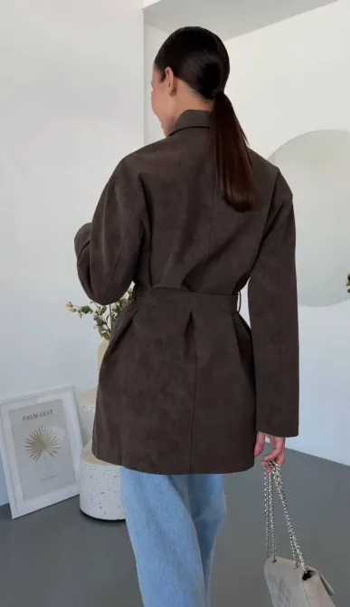 Жіночий тренч із фактурної екошкіри Vintage весна-осінь Одеса - фото 18